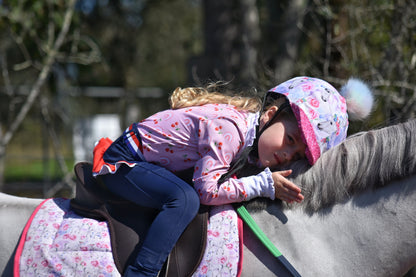 Mare and Me Snuggle & Kisses Red & White Ballet Frill Riding Tights in Navy