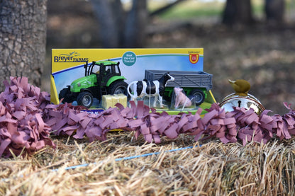 Breyer Farms Green Tractor and Tag A Long Trailer