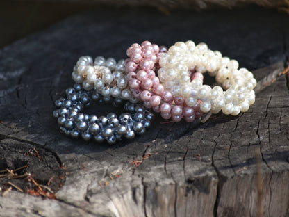 Pearl Bead Scrunchies