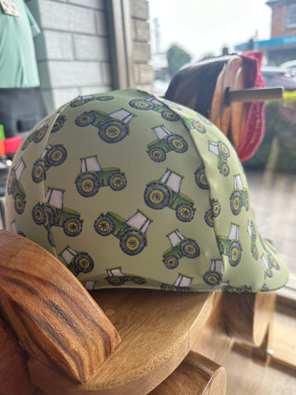 Green Tractors Kids Helmet Cover