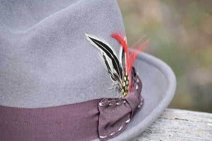 Men’s Grey Woolen Fedora Showing Hat