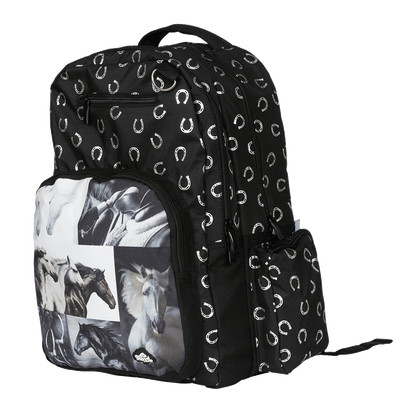 Spencil Black & White Horses Big Backpack