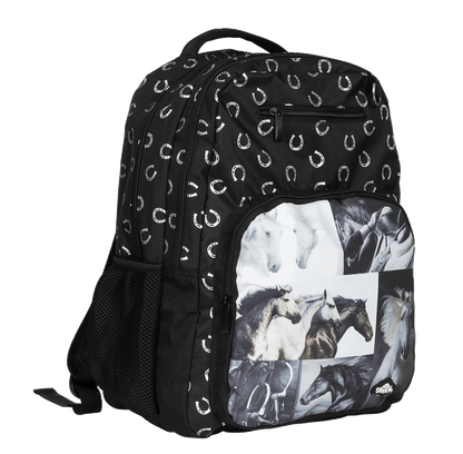 Spencil Black & White Horses Big Backpack