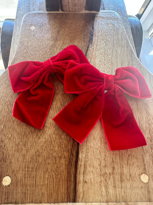 Red Velvet Hair Bows