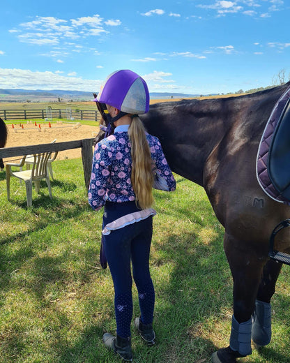 Mare and Me Pink Ballet Frill Riding Tights in Navy