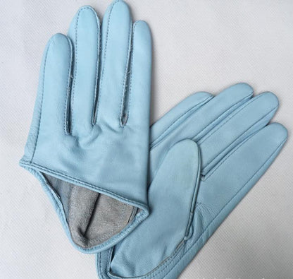 Genuine Leather Half Hand Driving Gloves