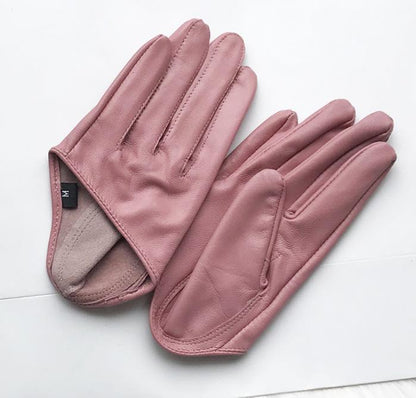 Genuine Leather Half Hand Driving Gloves