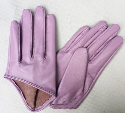 Genuine Leather Half Hand Driving Gloves