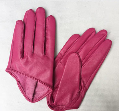 Genuine Leather Half Hand Driving Gloves