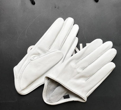 Genuine Leather Half Hand Driving Gloves