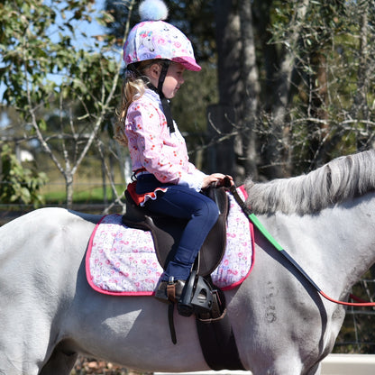 Mare and Me Snuggle & Kisses Red & White Ballet Frill Riding Tights in Navy