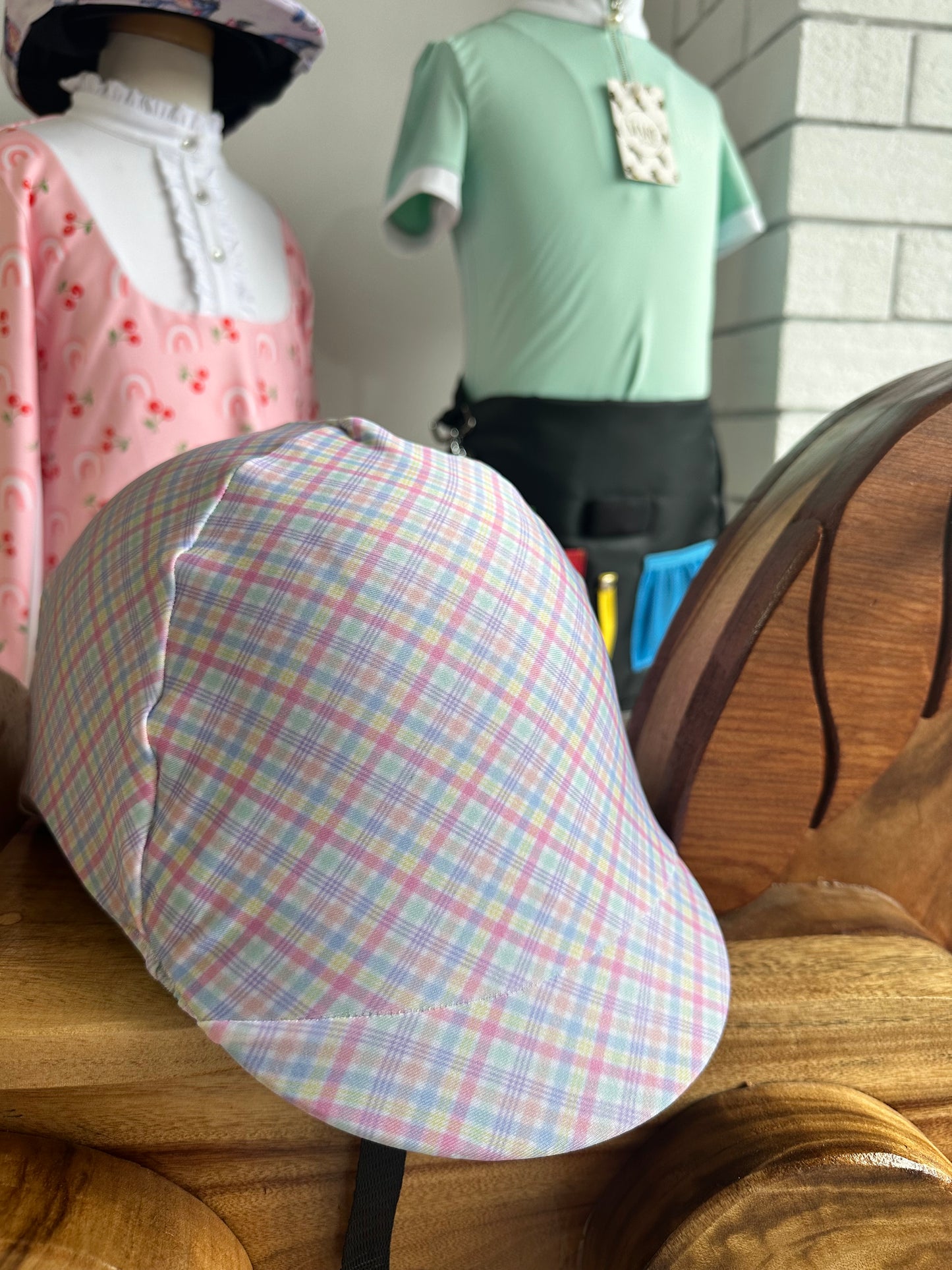 Spring Time Gingham Helmet Cover