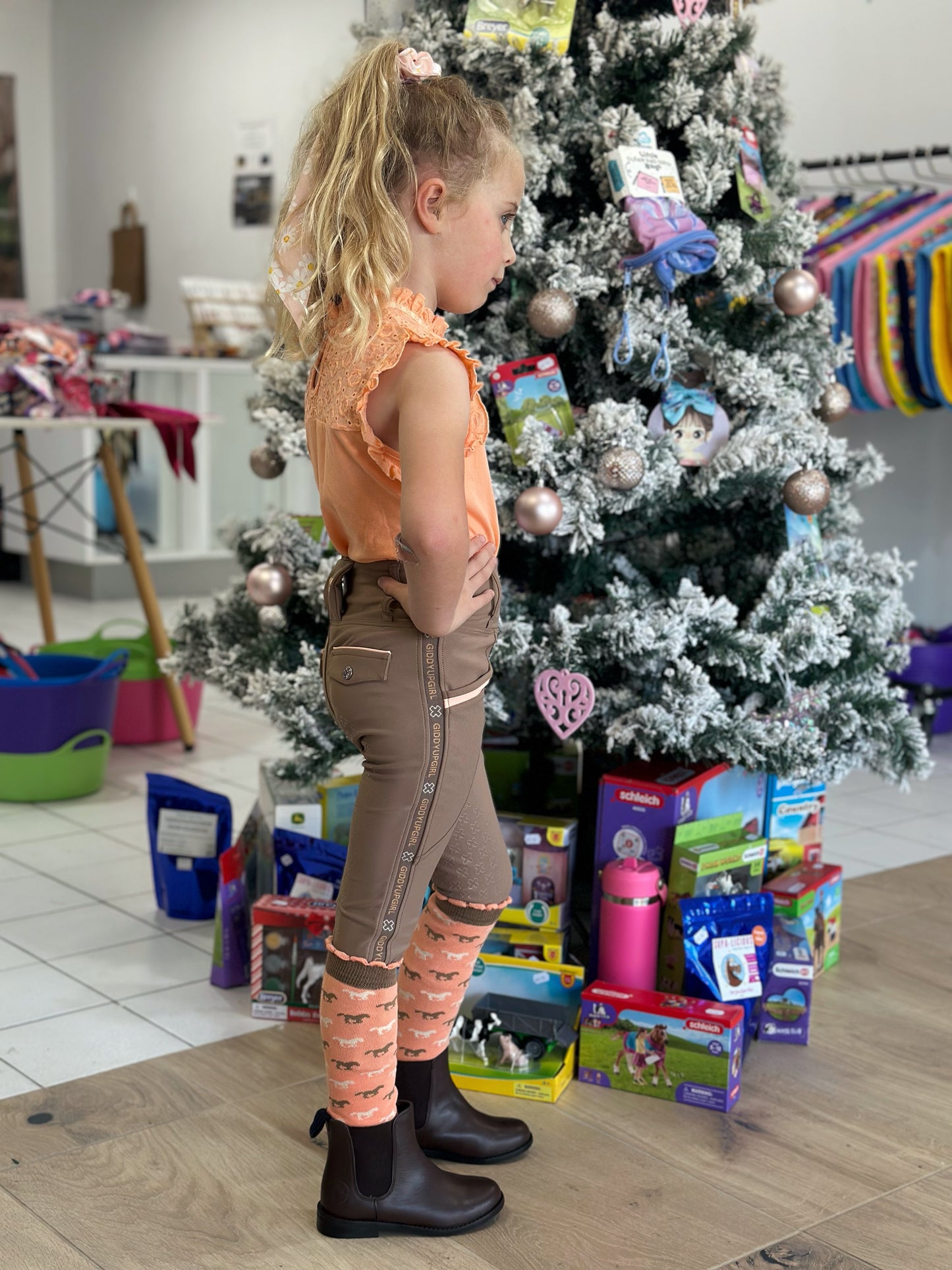 Giddyupgirl Olive Kids Riding Tights