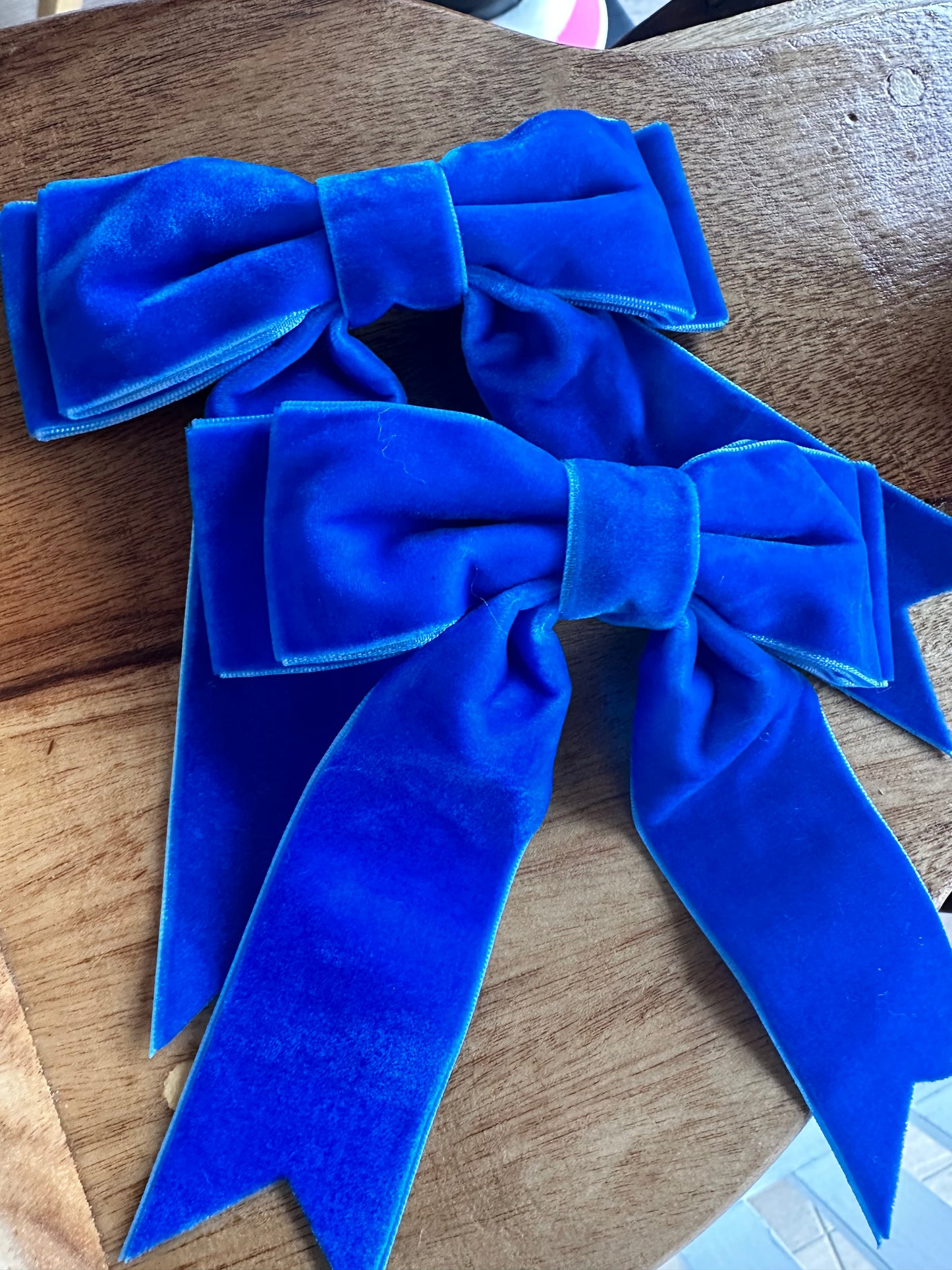 Royal Blue Velvet First Ridden Bows