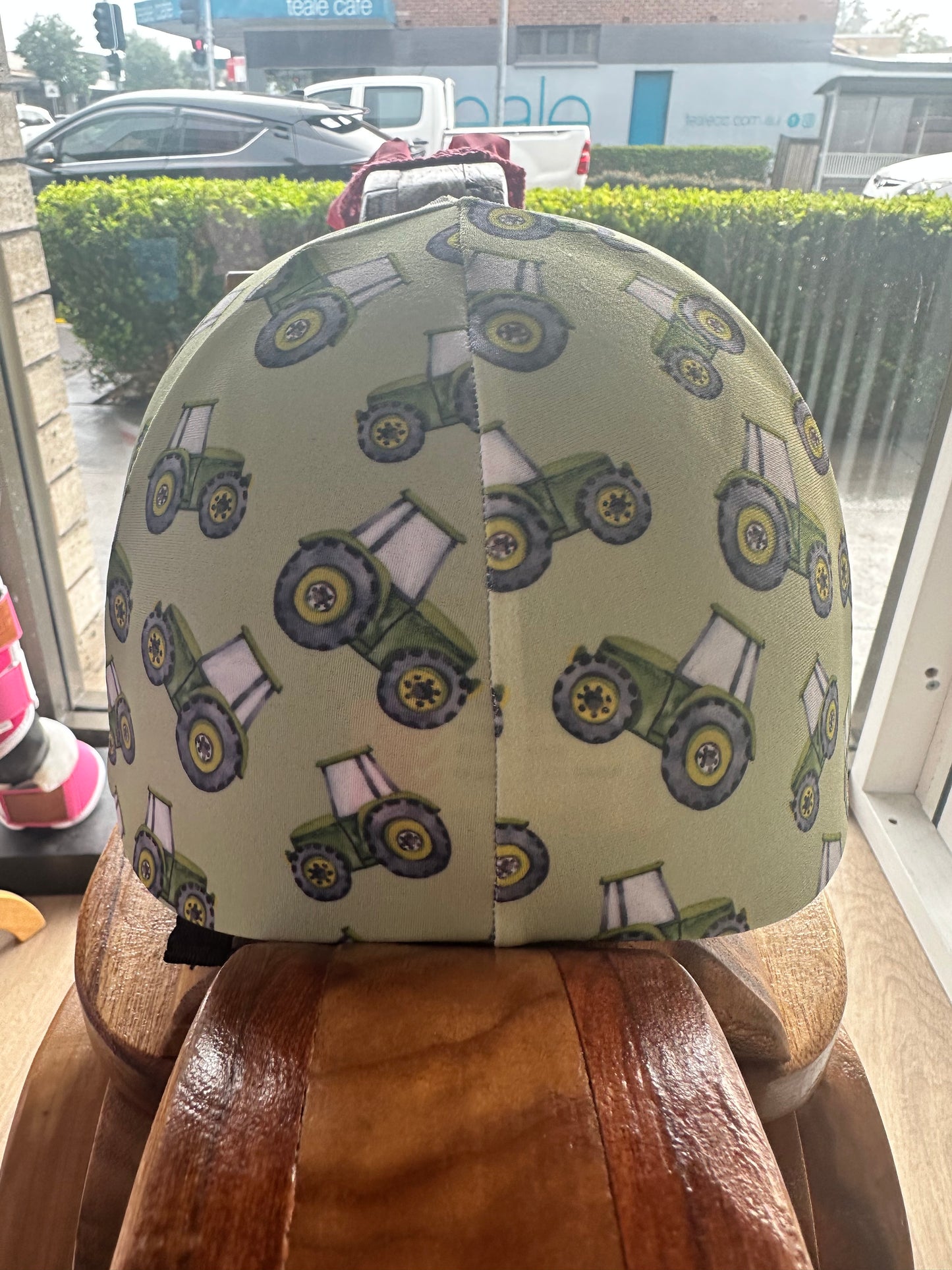 Green Tractors Kids Helmet Cover