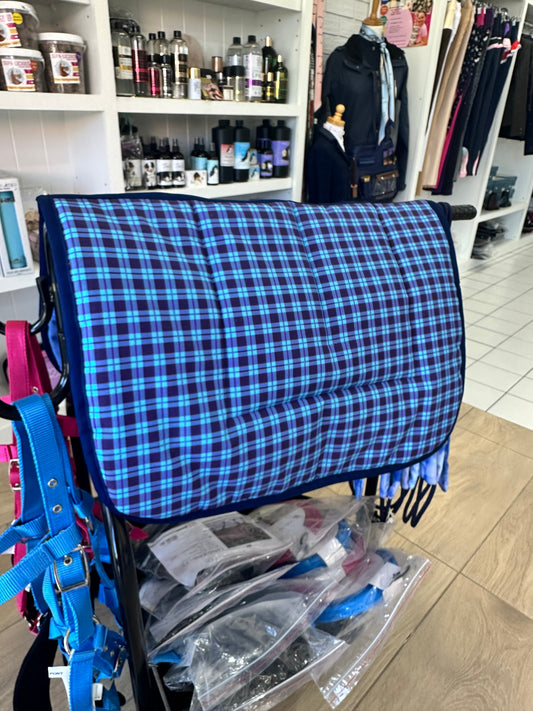 Blue Check Kids Saddle Pad