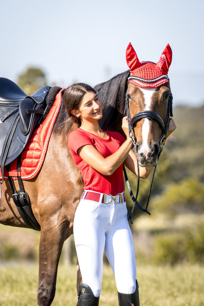 Lady Godiva Equestrian Limited Edition Candy Cane Red Pony Dressage Pad