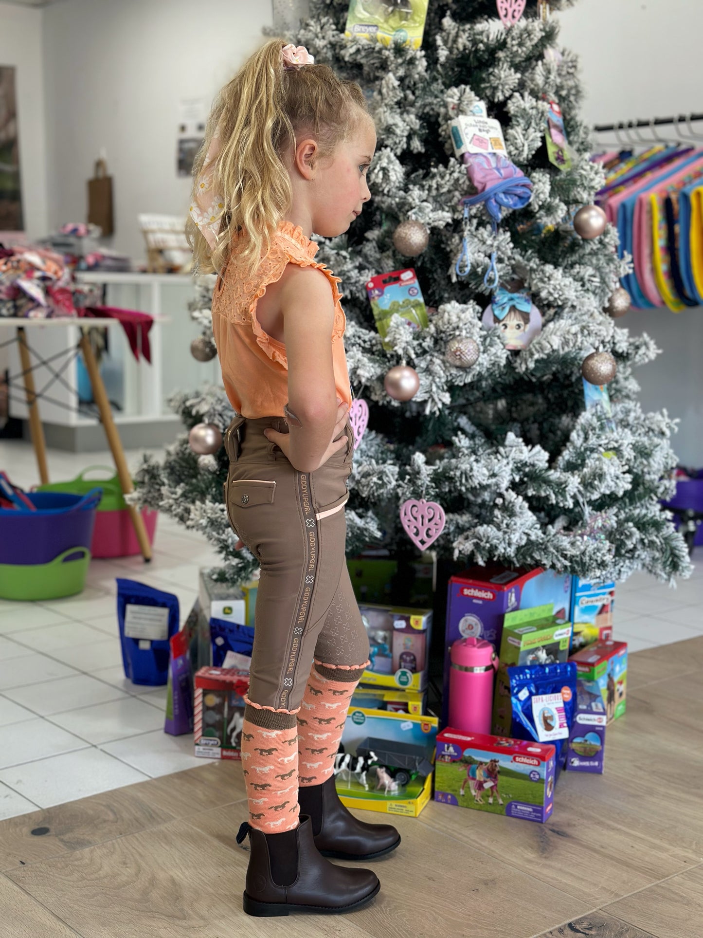 Giddyupgirl Olive Kids Horse Riding Socks