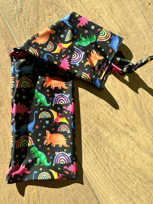 Neon Dinosaurs Tie-in Tail Bag