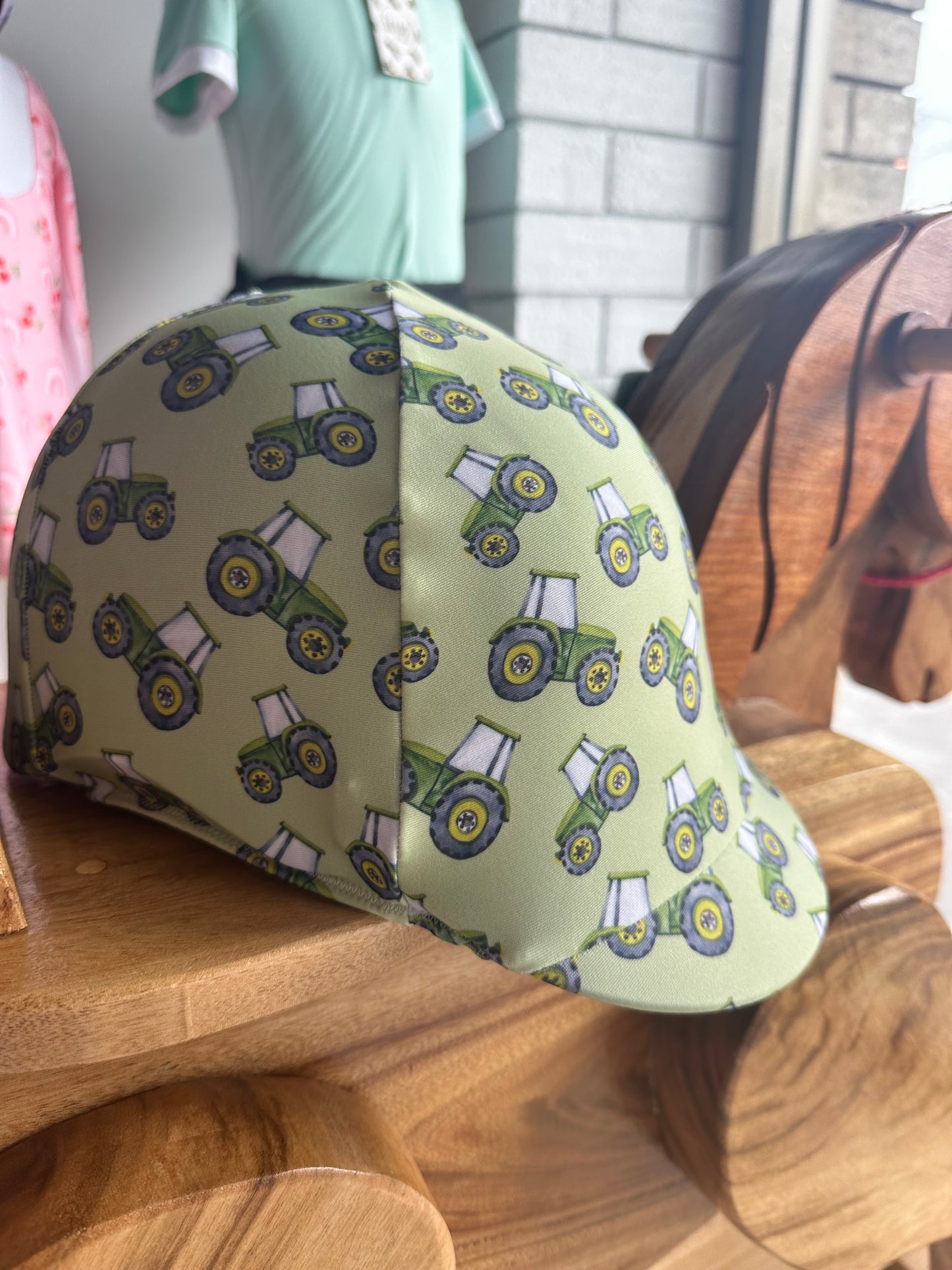 Green Tractors Kids Helmet Cover