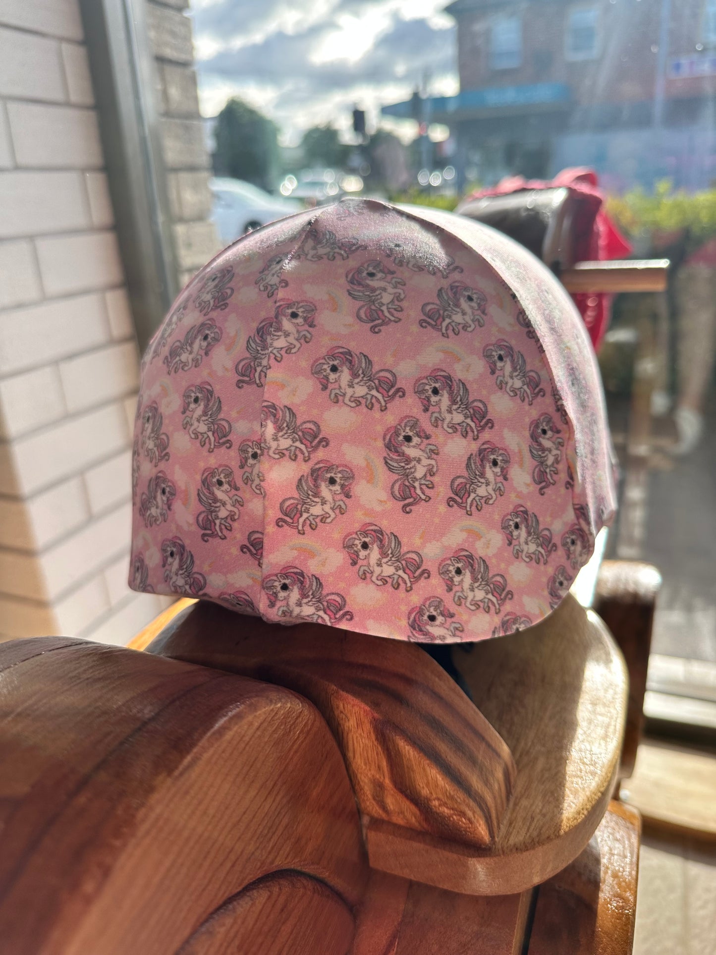 Pink Unicorn Kids Helmet Cover