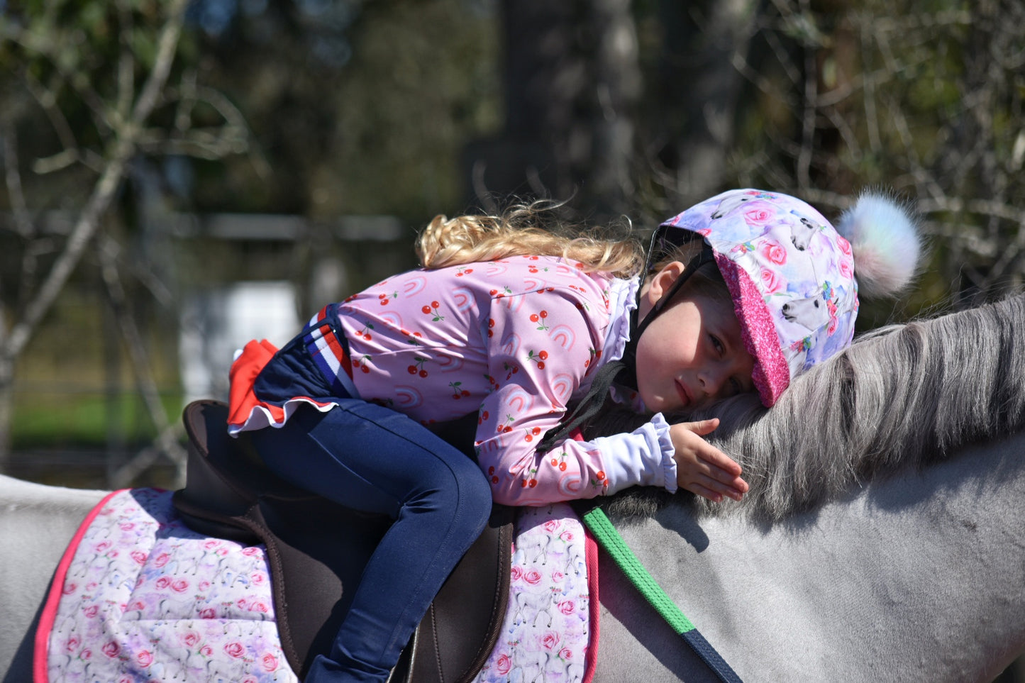 Mare and Me Girls Indie Cherries Riding Shirt