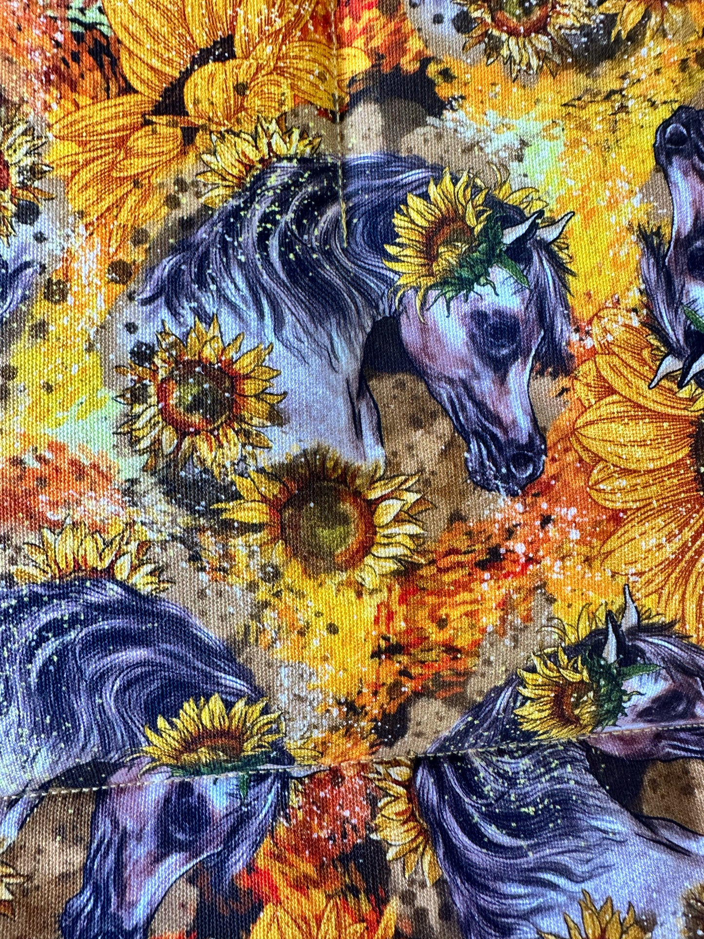 Sunflower horses children’s Handmade Saddle Pad