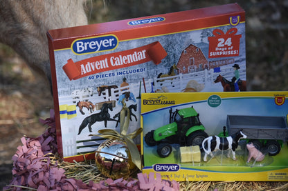 Breyer Farms Green Tractor and Tag A Long Trailer