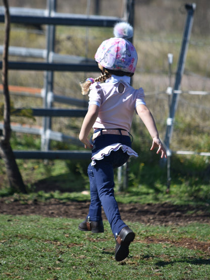 Mare and Me Pink Ballet Frill Riding Tights in Navy