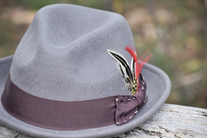 Men’s Grey Woolen Fedora Showing Hat