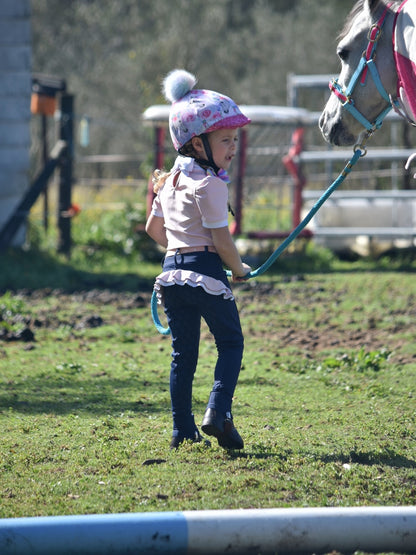 Mare and Me Pink Ballet Frill Riding Tights in Navy