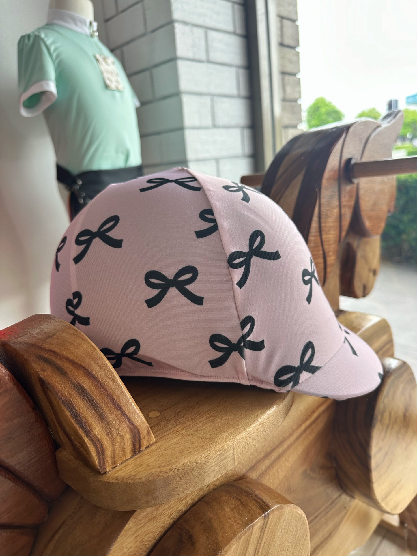 Pink & Black Pretty Bows Kids Helmet Cover