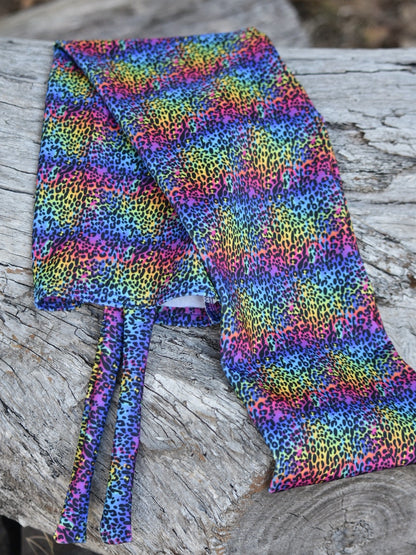 Rainbow Leopard Tie-in Tail Bag