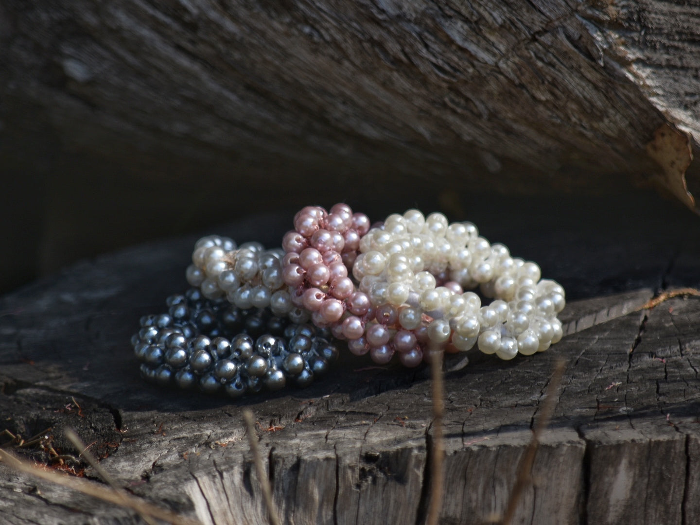 Pearl Bead Scrunchies