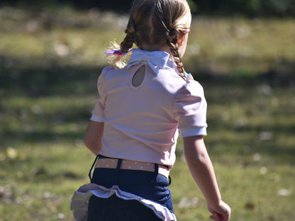 Mare and Me Pink Ballet Frill Riding Tights in Navy