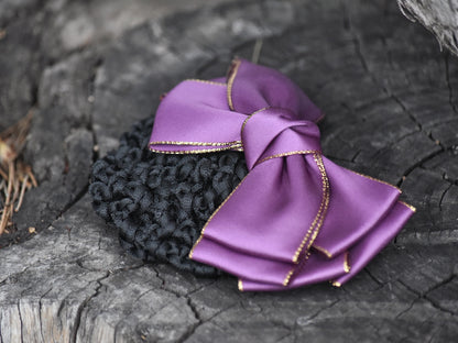 Satin Show Snood with Gold Trim