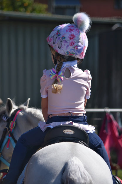 Mare and Me Pink Ballet Frill Riding Tights in Navy