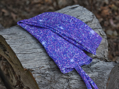 Purple Sparkle Tie-in Tail Bag