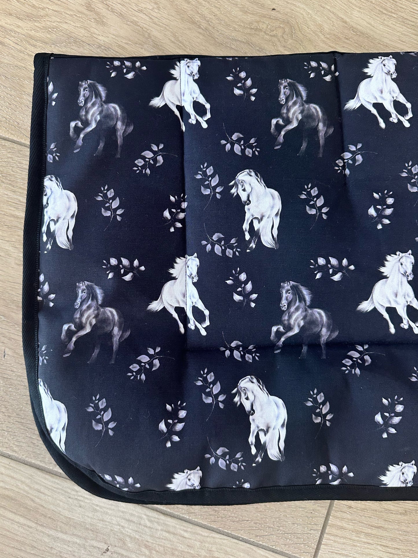 Black & White Horses Handmade Saddle Pad