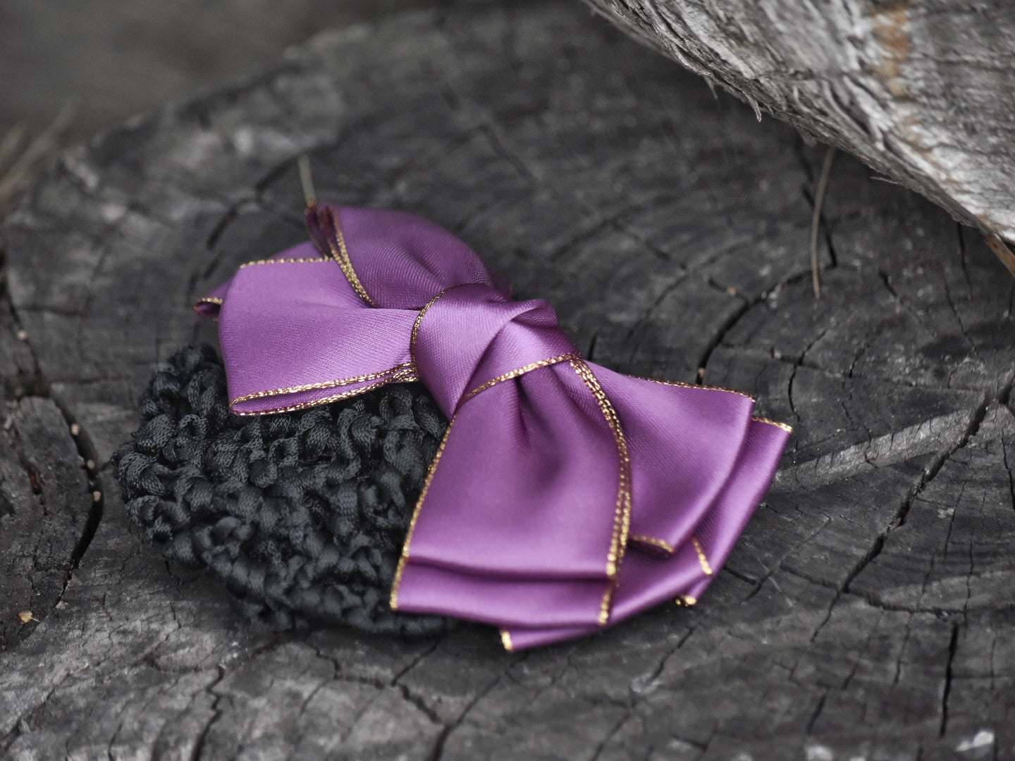 Satin Show Snood with Gold Trim