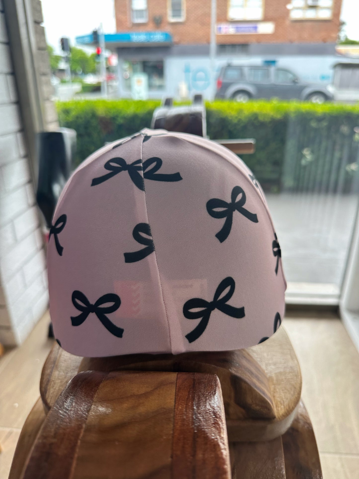 Pink & Black Pretty Bows Kids Helmet Cover