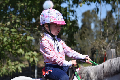 Mare and Me Snuggle & Kisses Red & White Ballet Frill Riding Tights in Navy