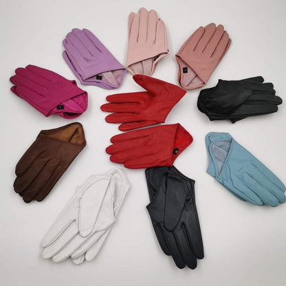 Genuine Leather Half Hand Driving Gloves