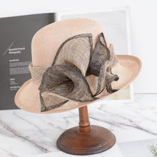 Beige & Black Sinamay Hat