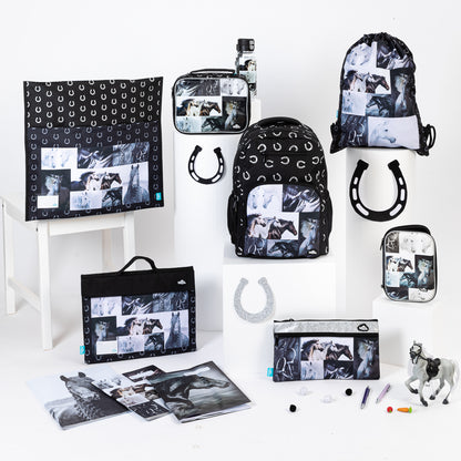 Spencil Black & White Horses Big Backpack