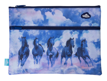 Spencil Sky Dancer Horses A4 Twin Zip Pencil Case