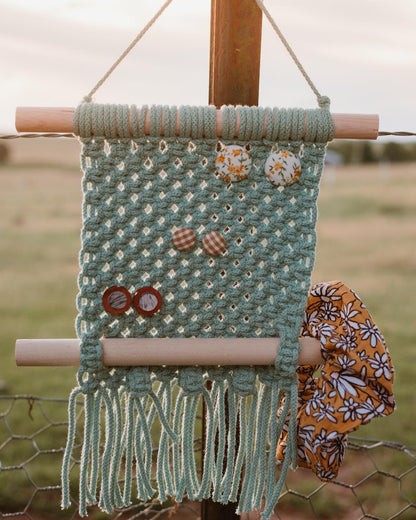 Handcrafted Caramel Gingham Fabric Studs