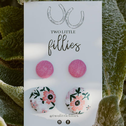 Two Little Fillies Fabric Stud Earring Combo's