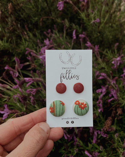 Two Little Fillies Fabric Stud Earring Combo's